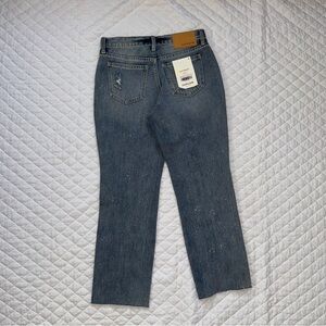 Sneak Peak Womens 25 Mid Rise Slim Straight Raw Hem Jean